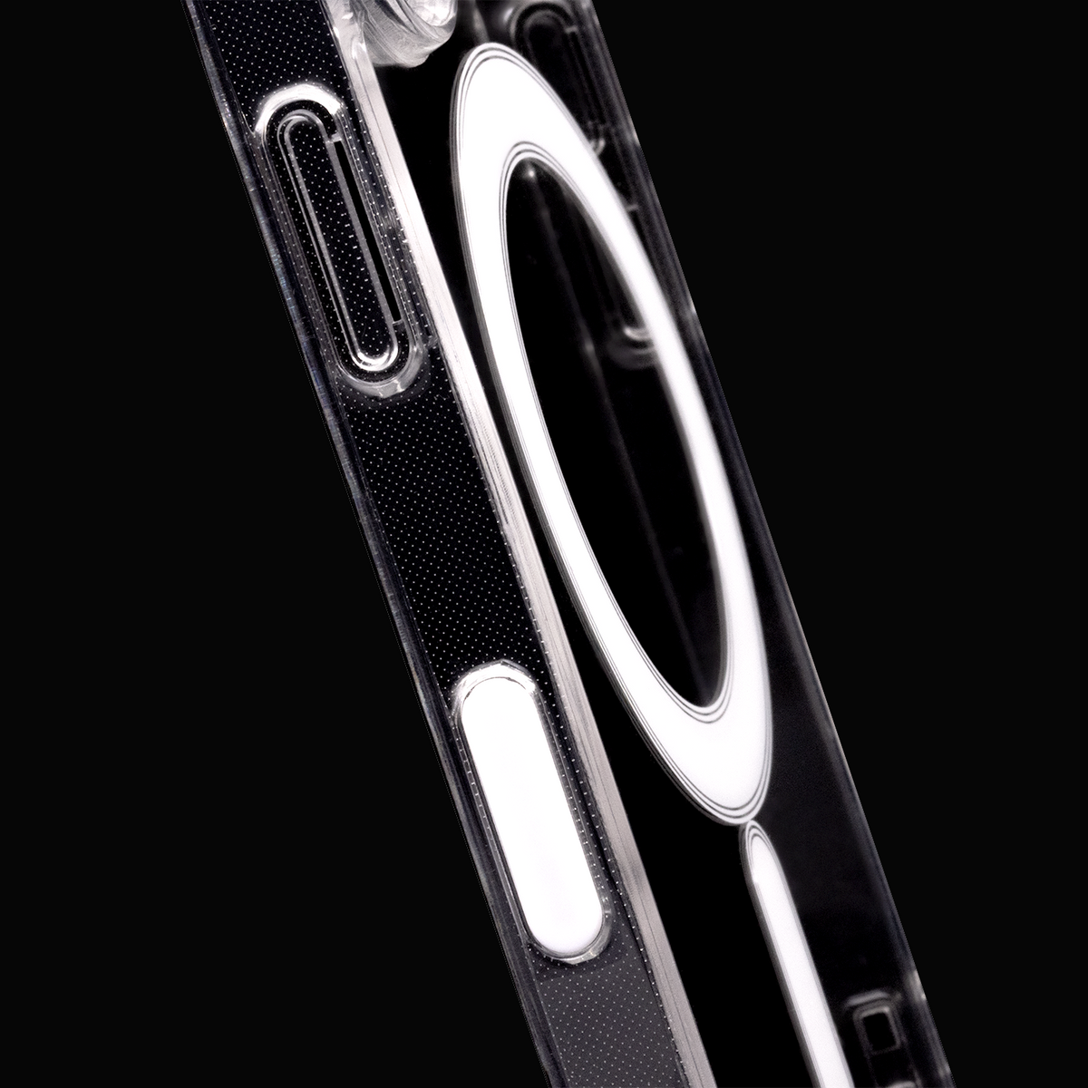Triecienizturīgs 1,5 mm MagSafe vāciņš iPhone 16 Pro 6,3" caurspīdīgs ar lielu caurumu + pogu