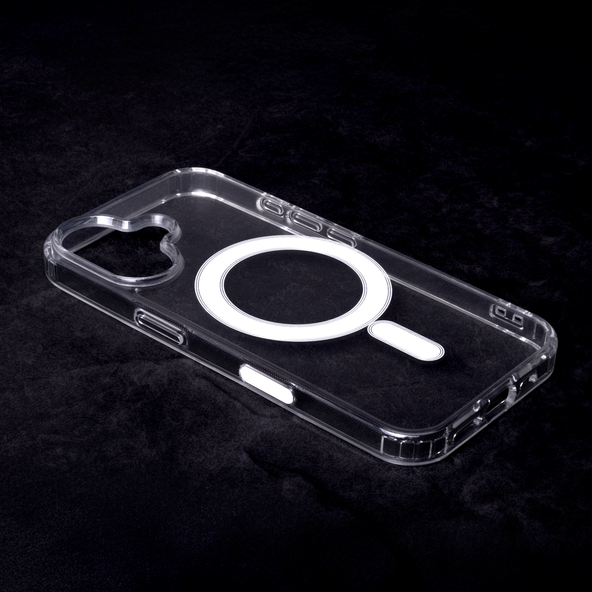 Triecienizturīgs 1,5 mm MagSafe vāciņš iPhone 16 6,1" caurspīdīgs ar lielu caurumu un pogu