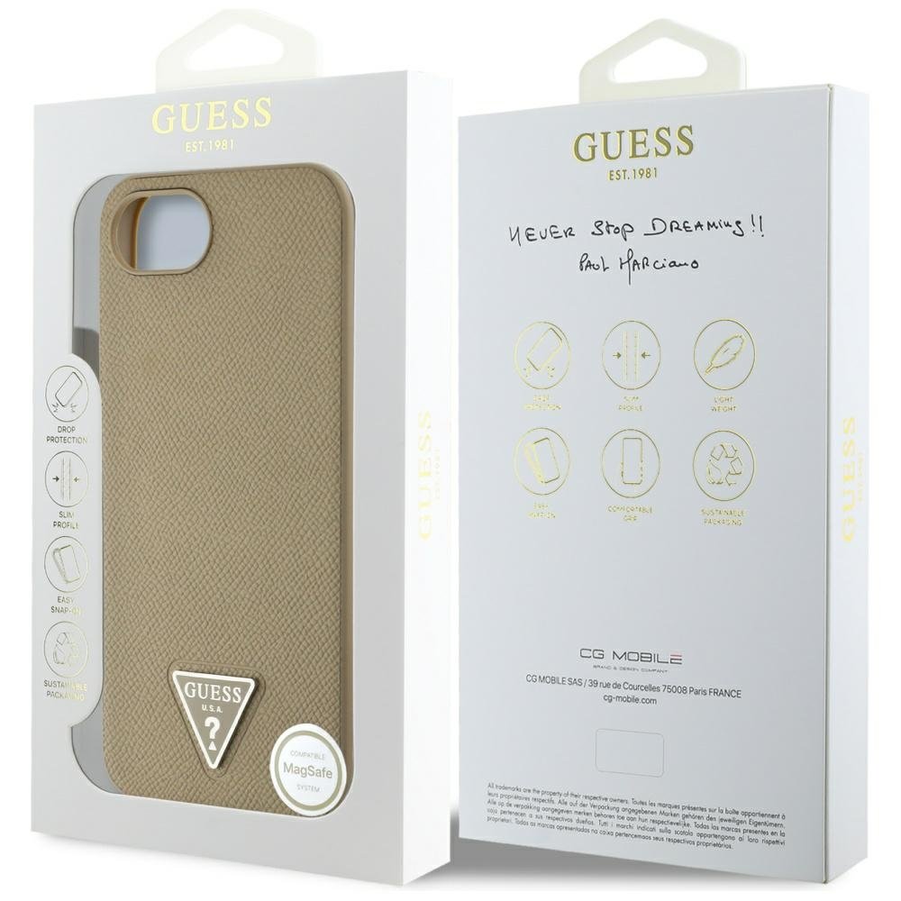 Guess MagSafe vāciņš iPhone 16e brūns