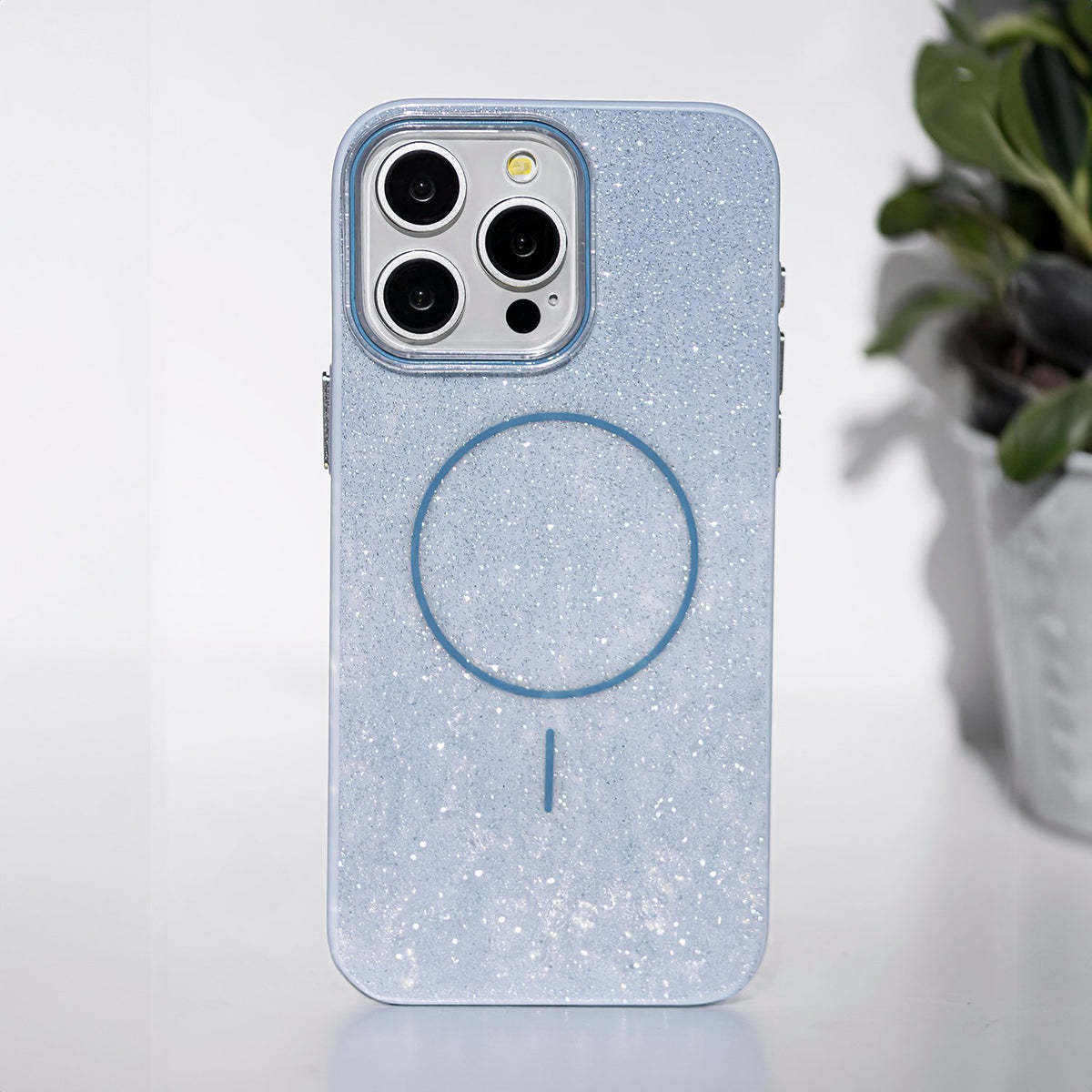 Mirdzošs plāns MagSafe vāciņš iPhone 17 Pro Max 6,9" zils