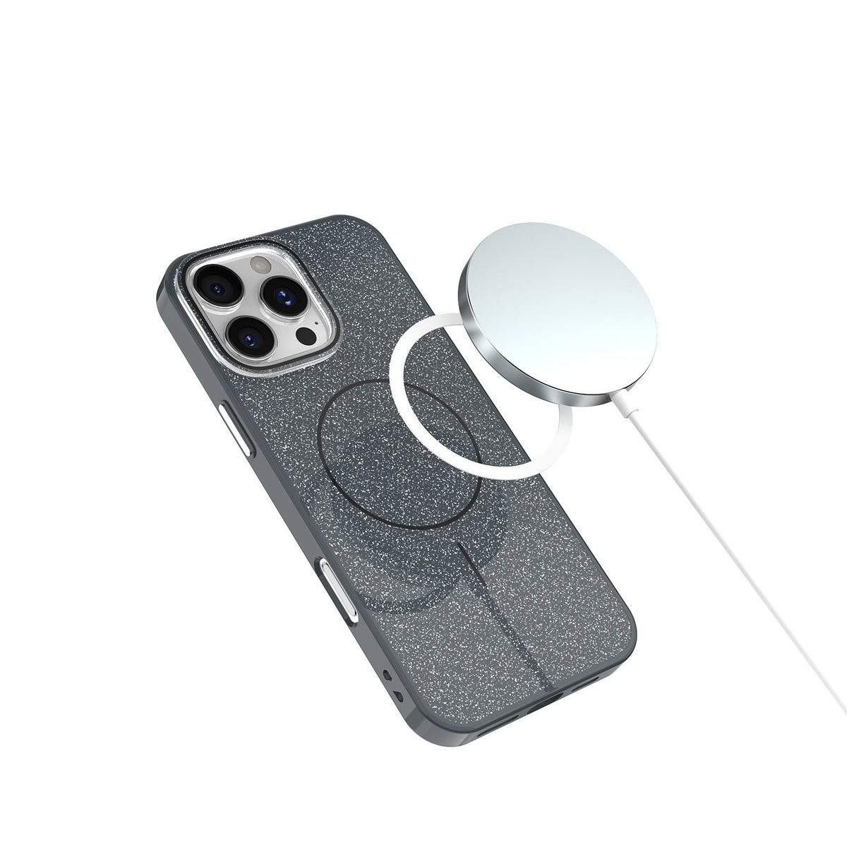 Mirdzošs plāns MagSafe vāciņš iPhone 17 Pro Max 6,9" melns