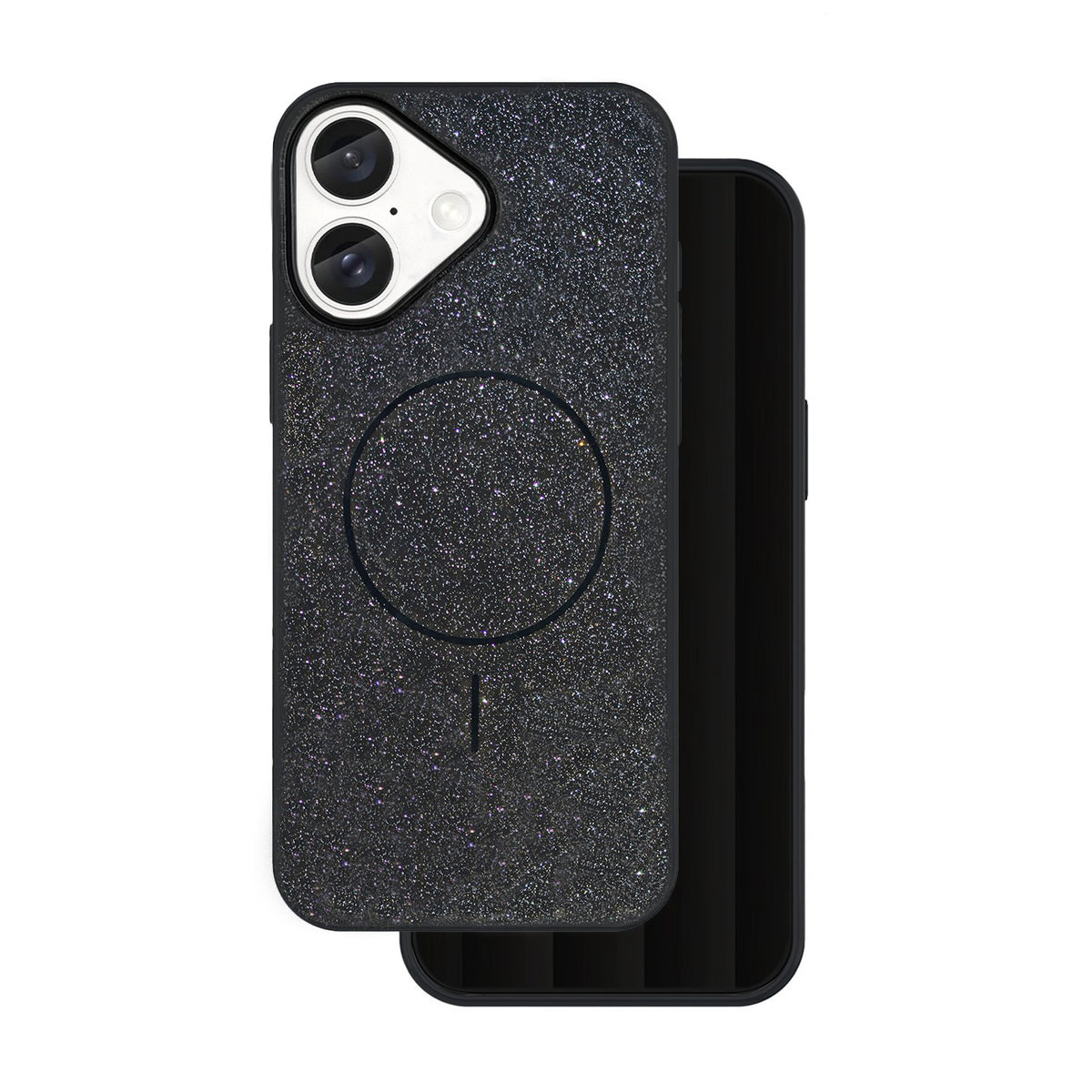 Glitter Thin MagSafe vāciņš iPhone 16e / 17e, melns