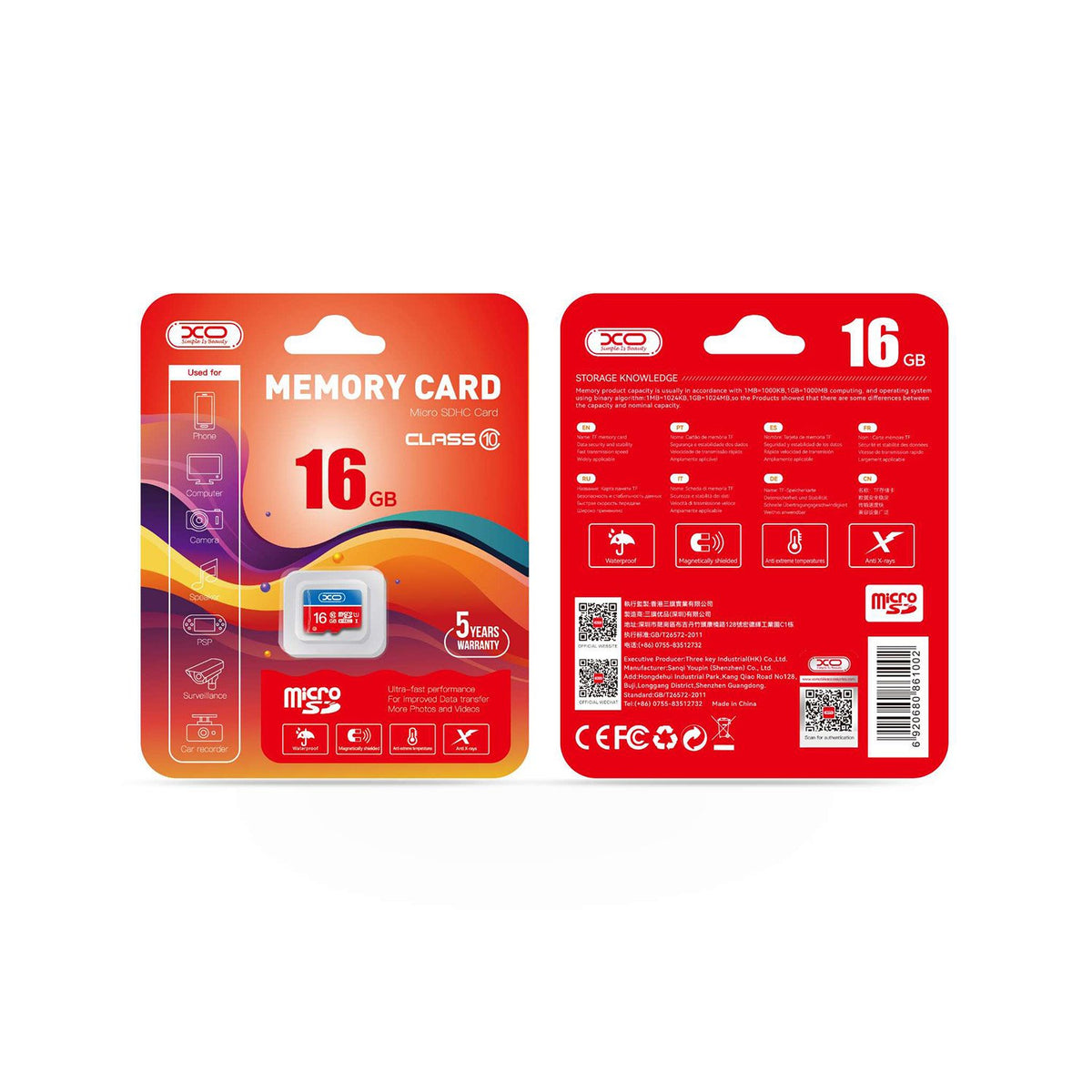 XO atmiņas karte 16GB microSDHC cl. 10