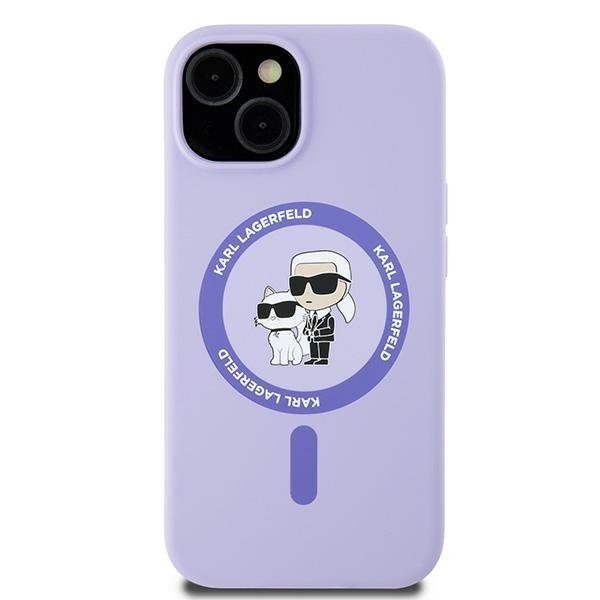 Karl Lagerfeld HC MagSafe silikona vāciņš KC Body Ring iPhone 15, violets