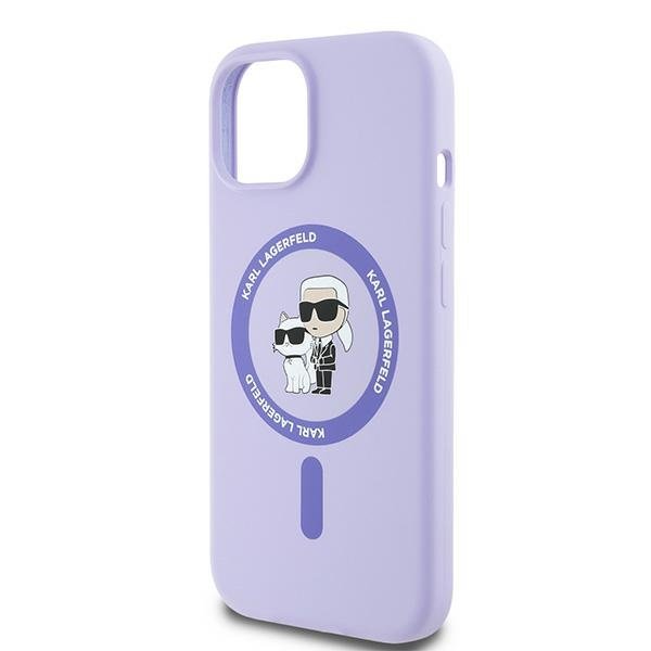 Karl Lagerfeld HC MagSafe silikona vāciņš KC Body Ring iPhone 15, violets