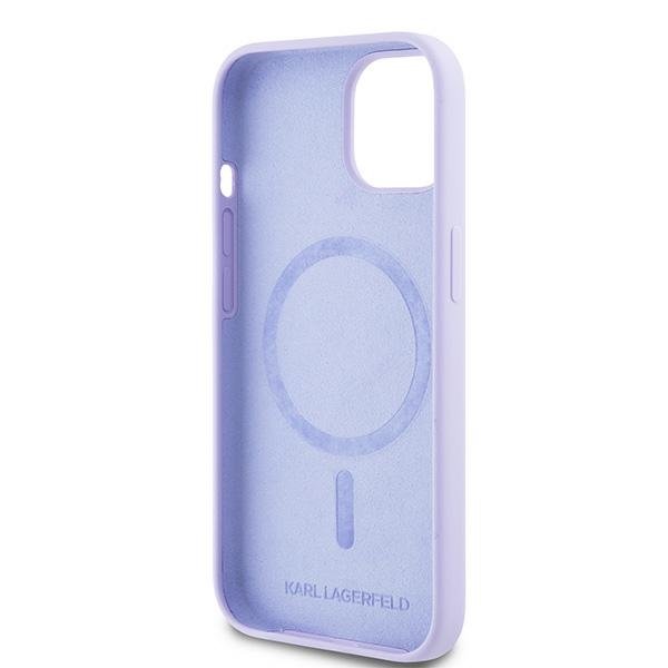 Karl Lagerfeld HC MagSafe silikona vāciņš KC Body Ring iPhone 15, violets