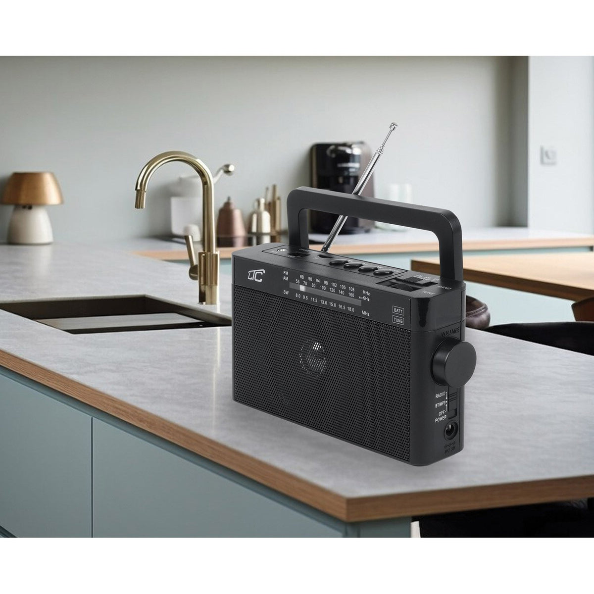 LTC pārnēsājamais radio SONA, Bluetooth, USB, TF, melns