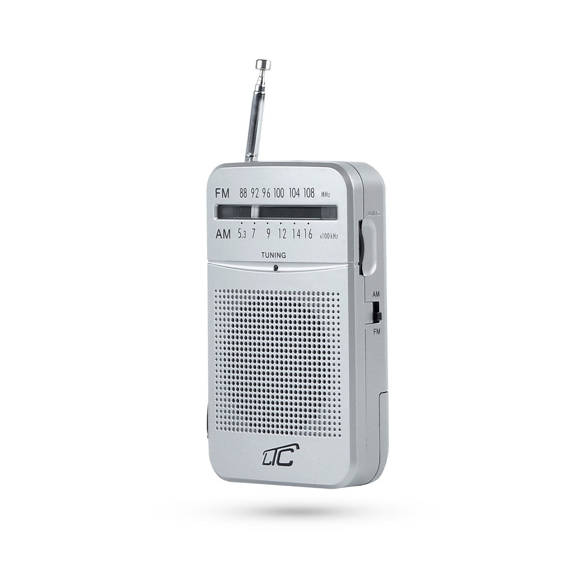 LTC portatīvais kabatas radio LEGA, AM/FM, mini ligzda, sudrabkrāsas