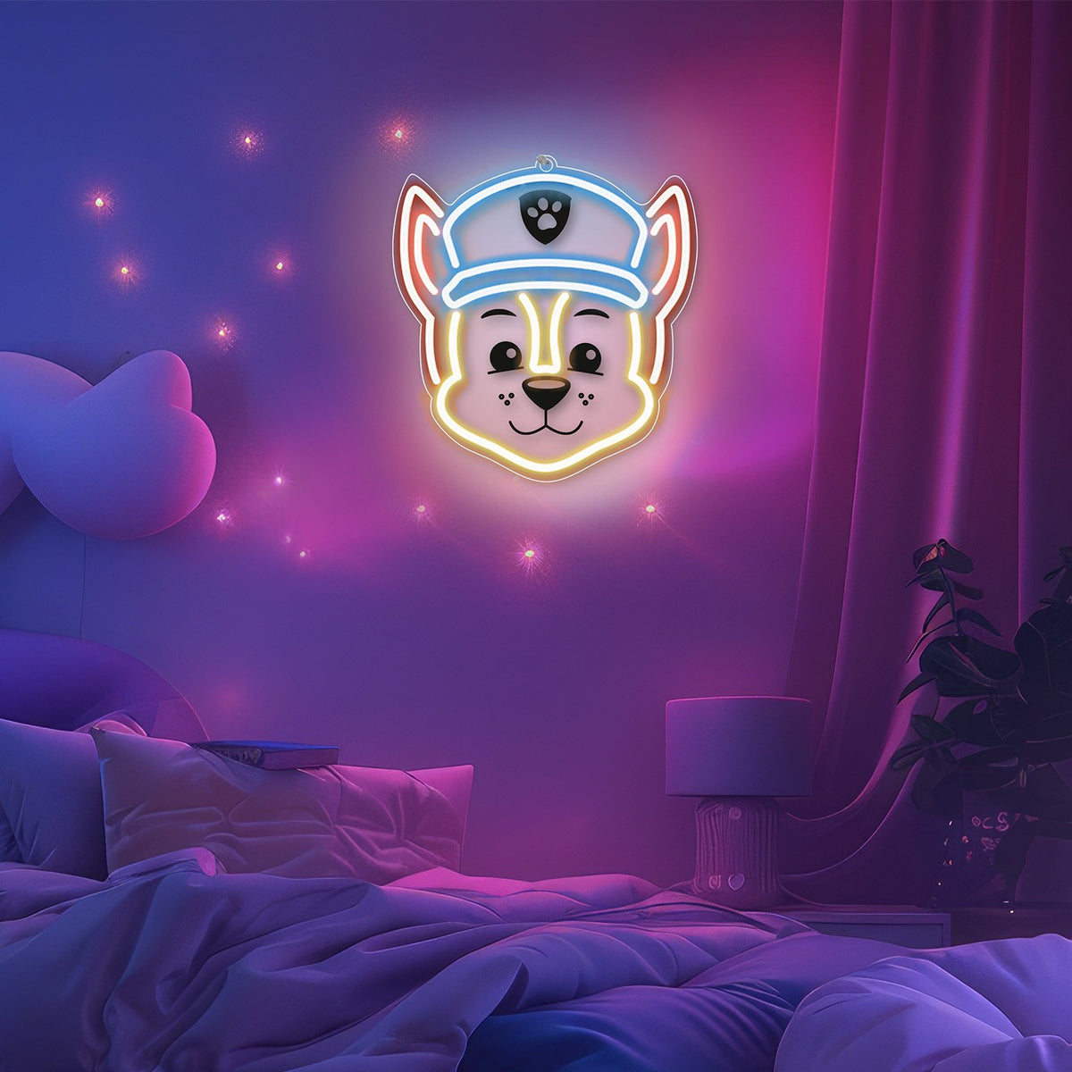 Hanging neona LED Paw Patrol on plexiglass - Chase OW-130346