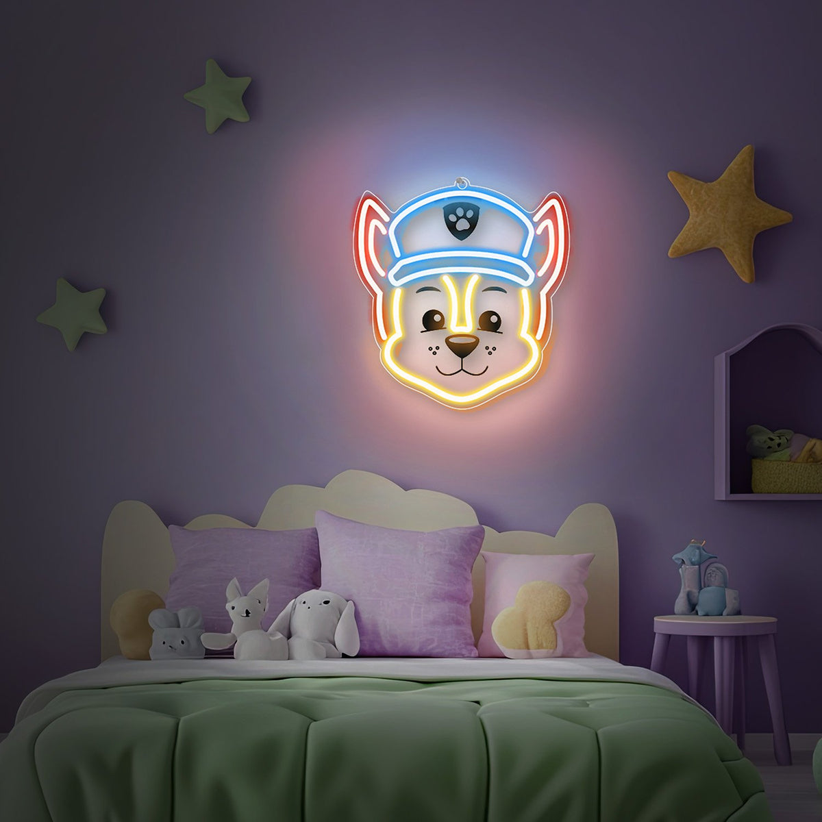 Hanging neona LED Paw Patrol on plexiglass - Chase OW-130346