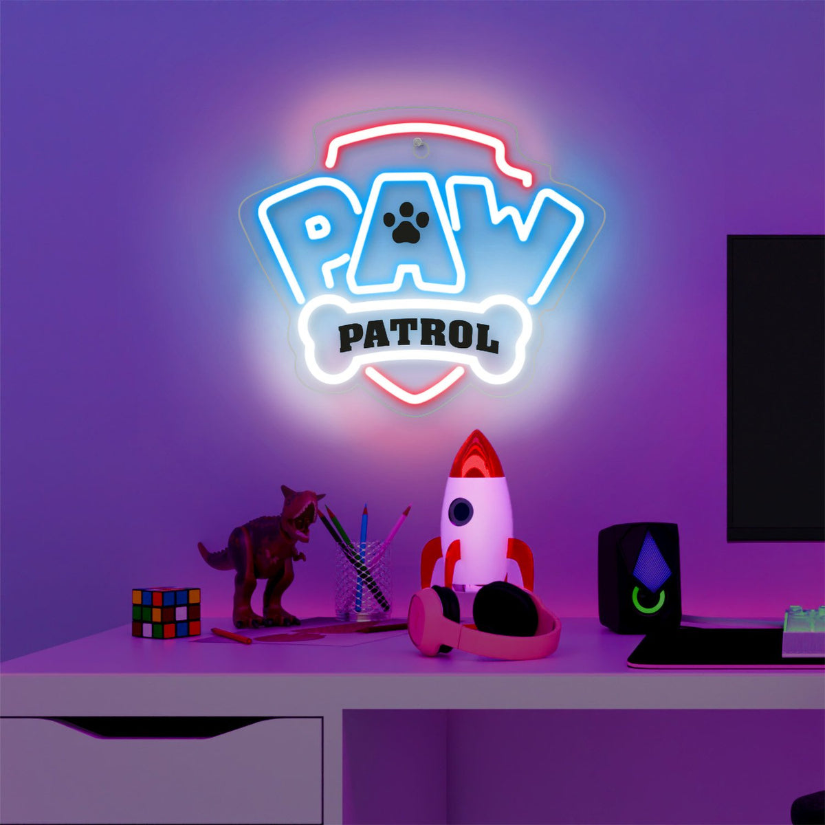 Hanging neona LED Paw Patrol on plexiglass - Logo OW-130146