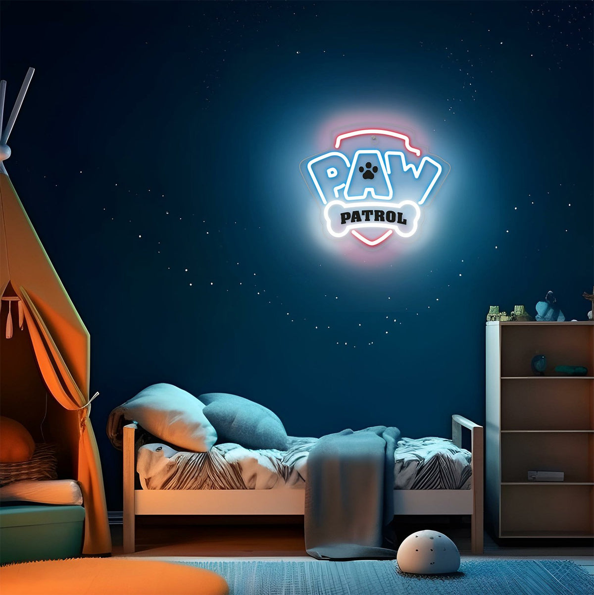 Hanging neona LED Paw Patrol on plexiglass - Logo OW-130146