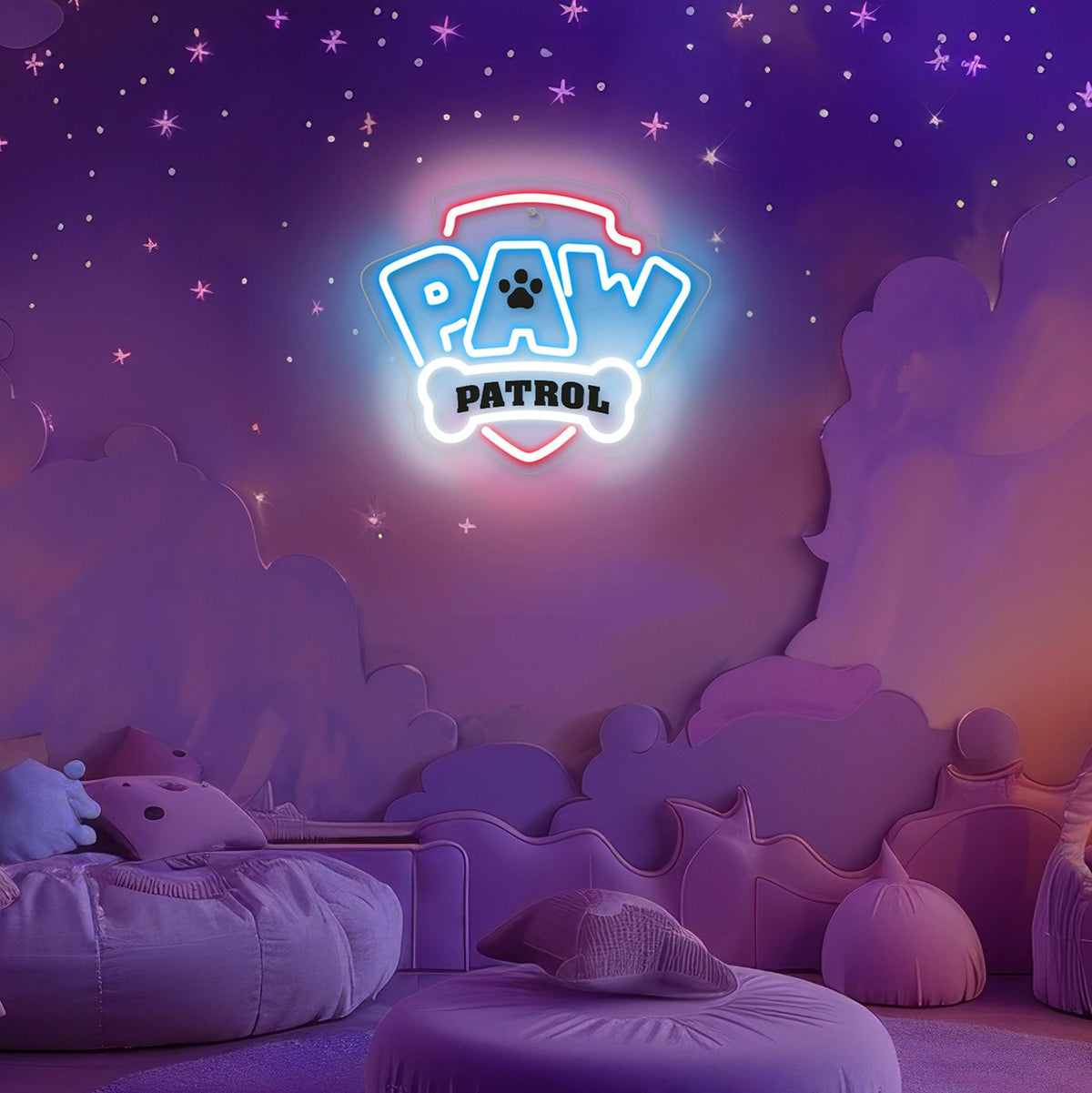 Hanging neona LED Paw Patrol on plexiglass - Logo OW-130146