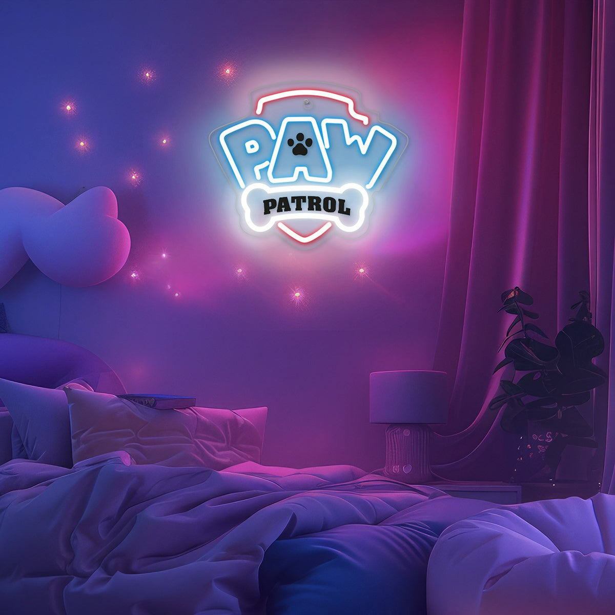 Hanging neona LED Paw Patrol on plexiglass - Logo OW-130146