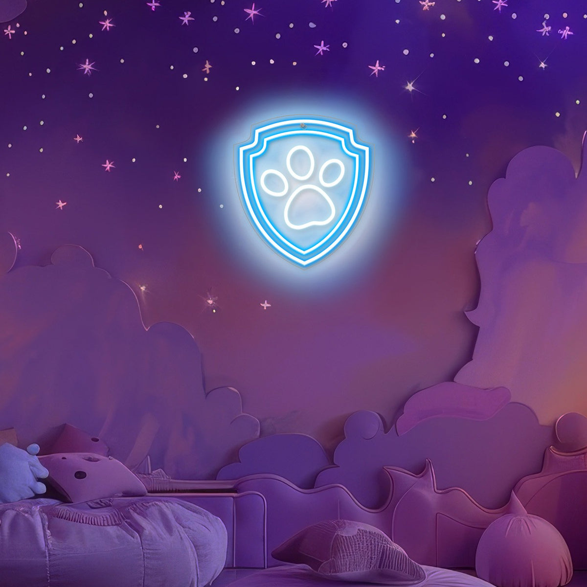 Hanging neona LED Paw Patrol on plexiglass - Paw OW-130246