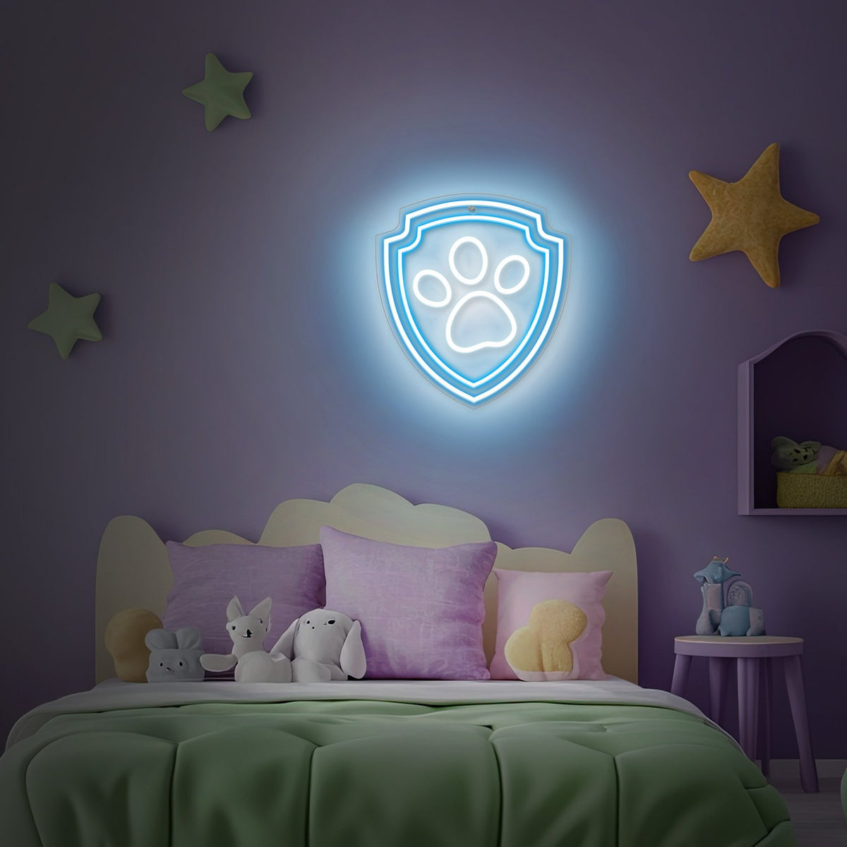 Hanging neona LED Paw Patrol on plexiglass - Paw OW-130246