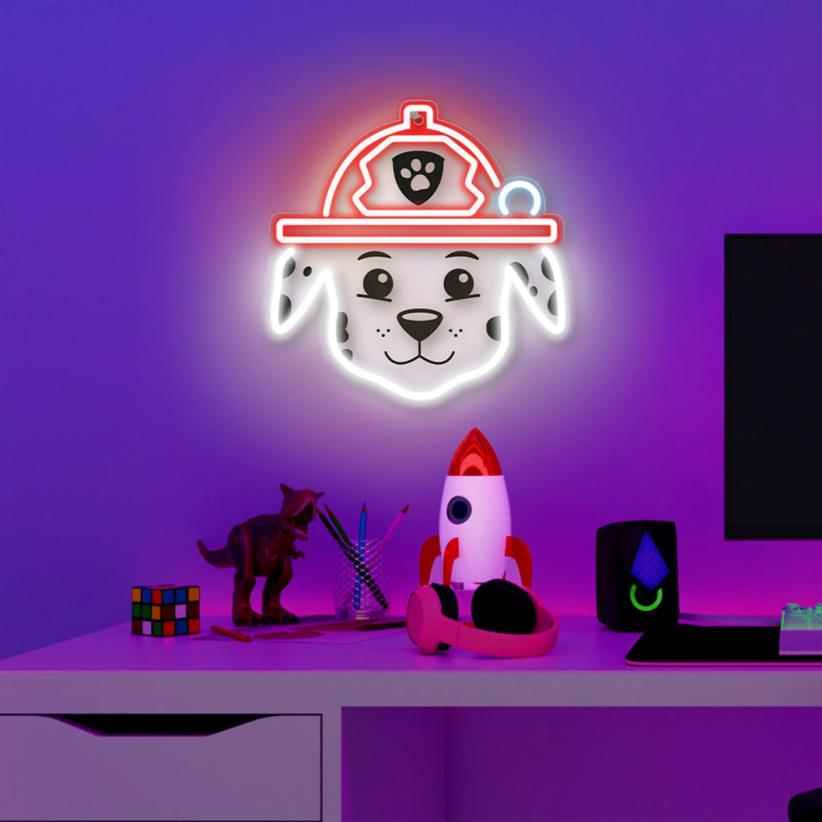Hanging neona LED Paw Patrol on plexiglass - Marshall OW-130646
