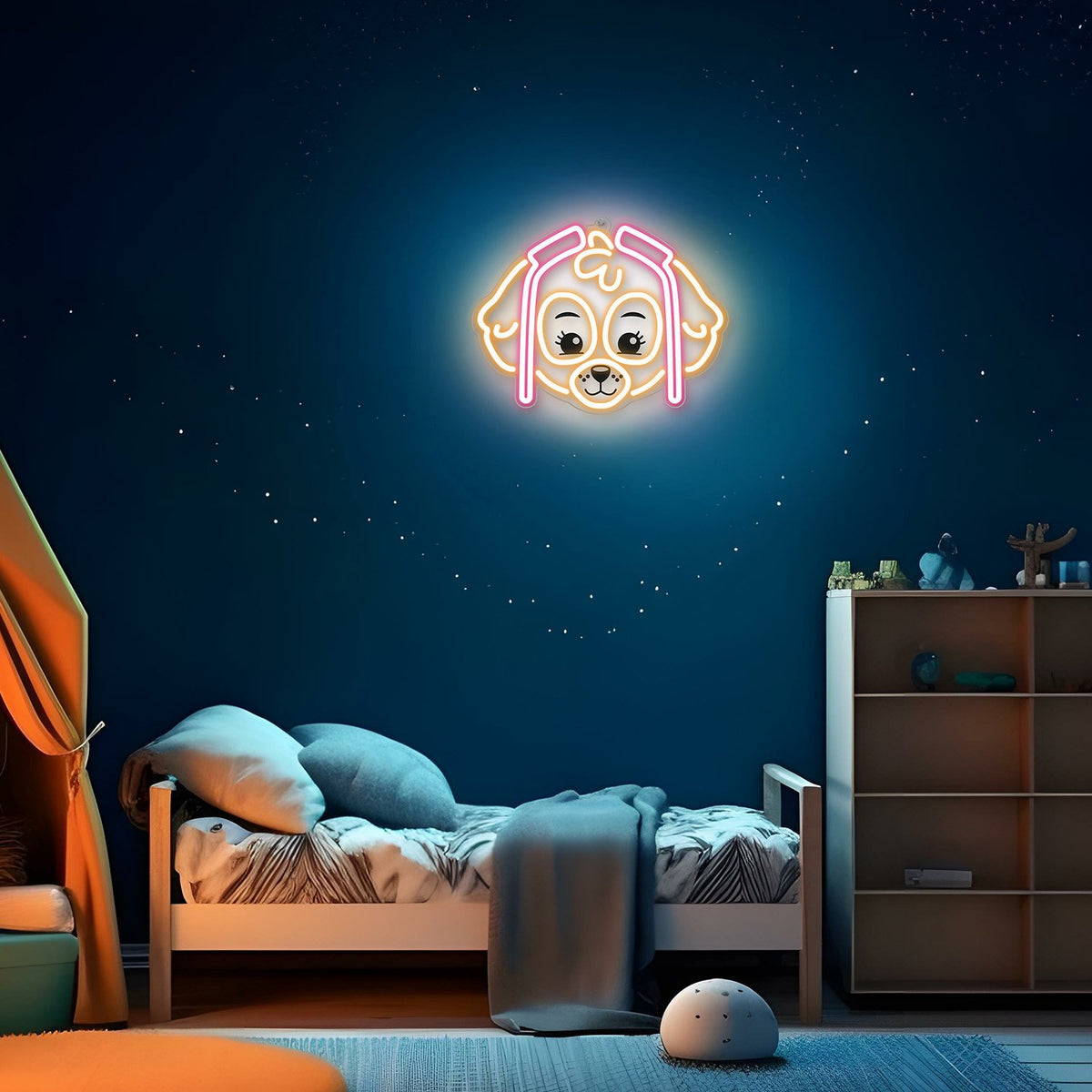 Hanging neona LED Paw Patrol on plexiglass - Skye OW-130546