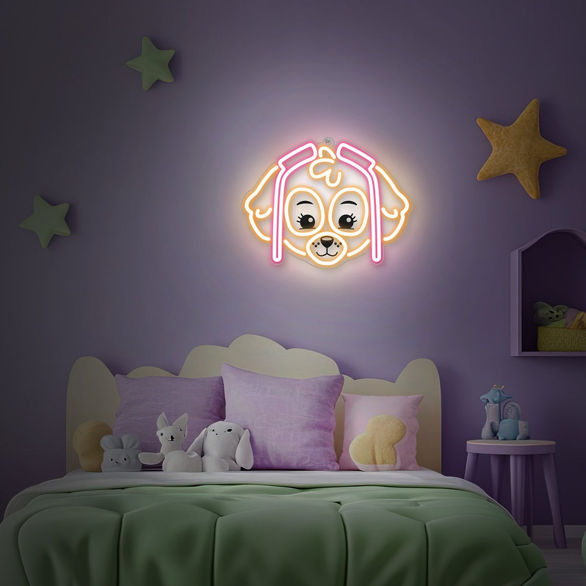 Hanging neona LED Paw Patrol on plexiglass - Skye OW-130546