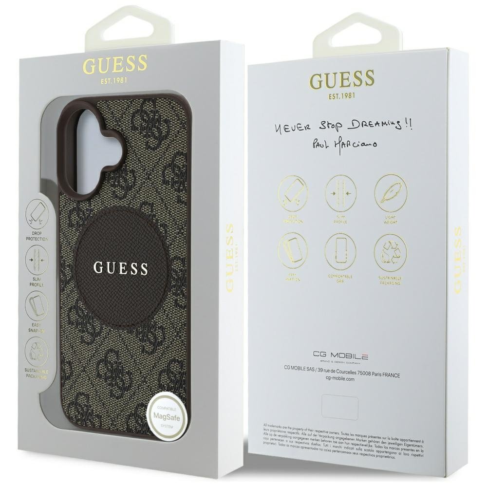 Guess MagSafe vāciņš iPhone 16 brūns