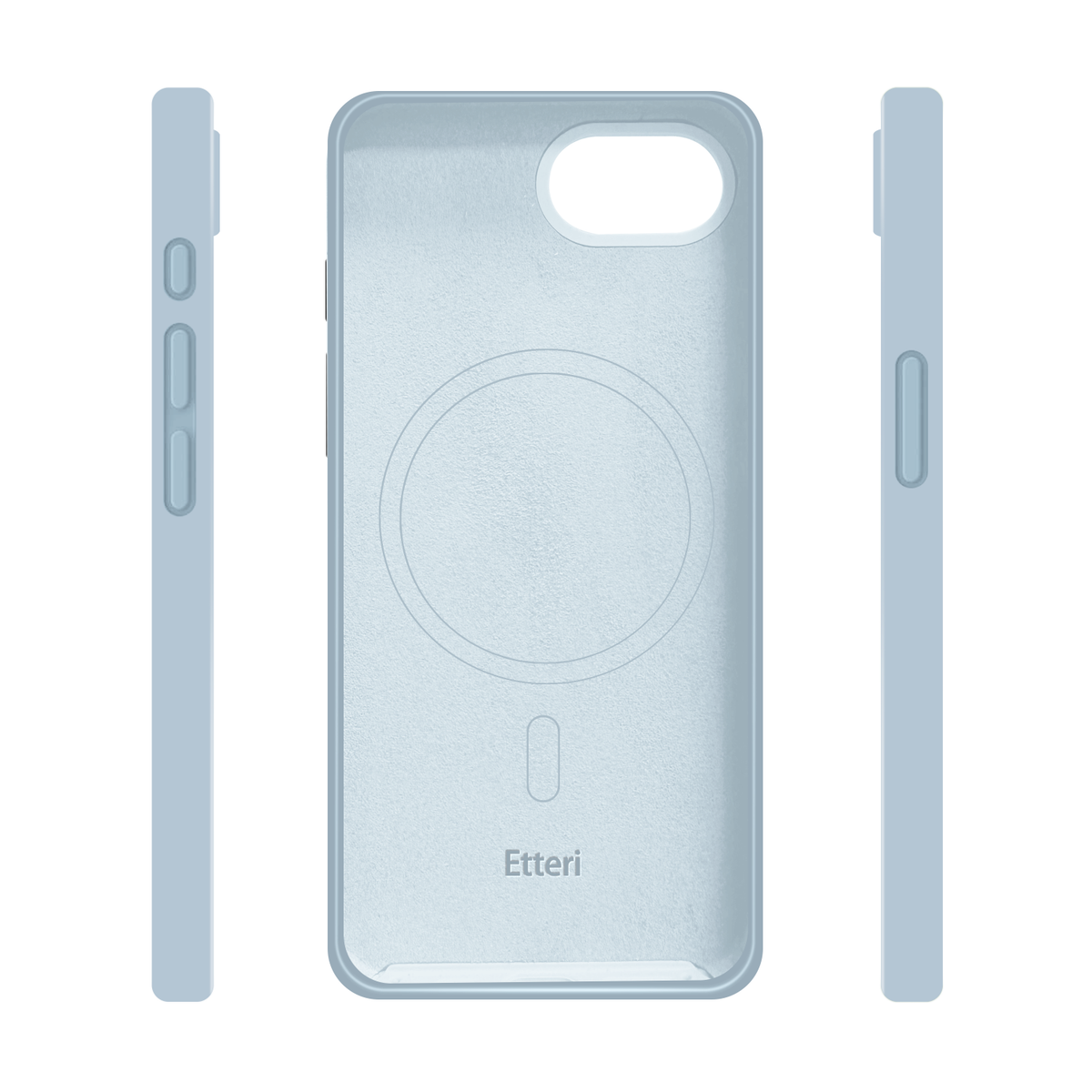 Etteri silikona MagSafe vāciņš iPhone 16e / 17e, gaiši zils