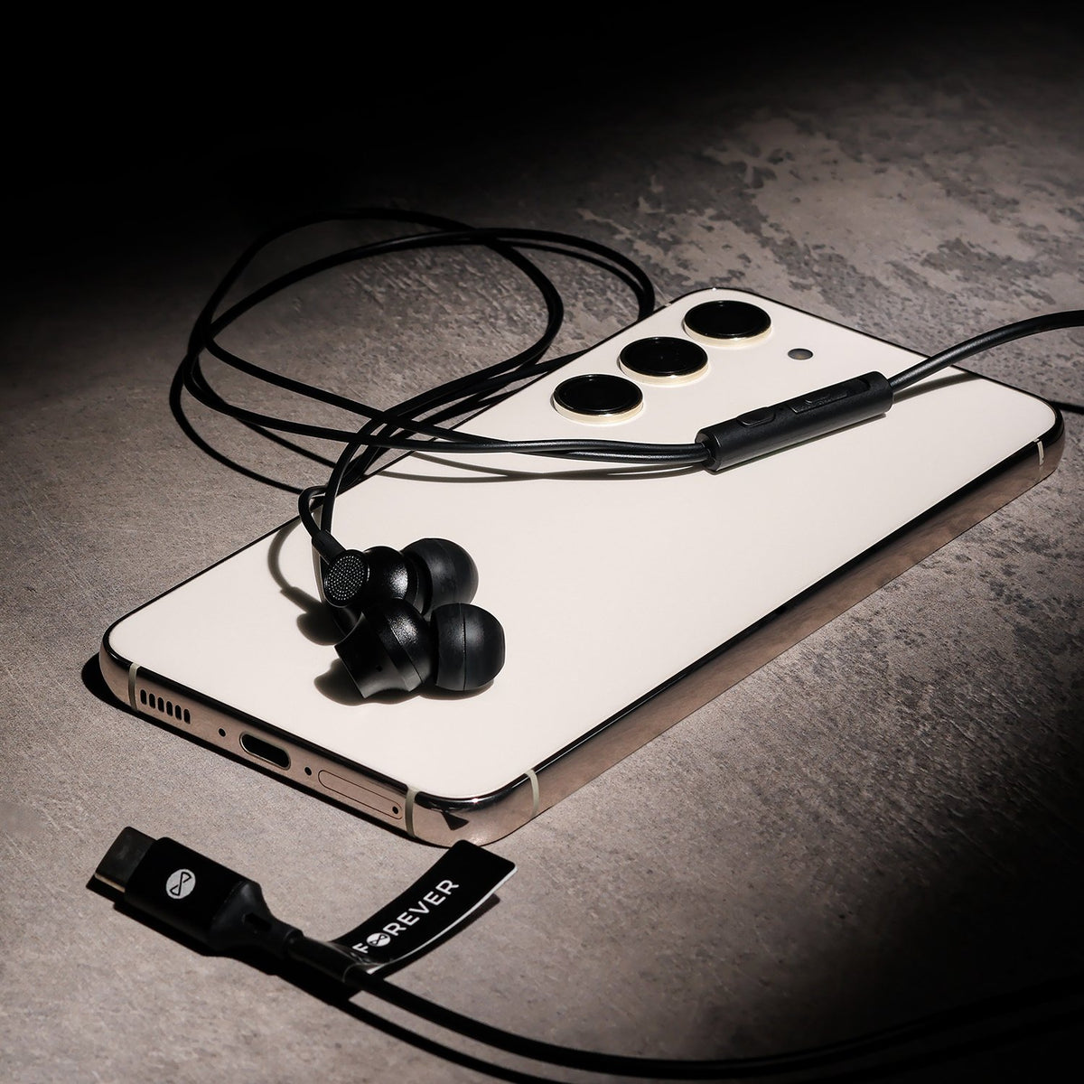 Forever vadu austiņas EP-02 USB-C, melnas
