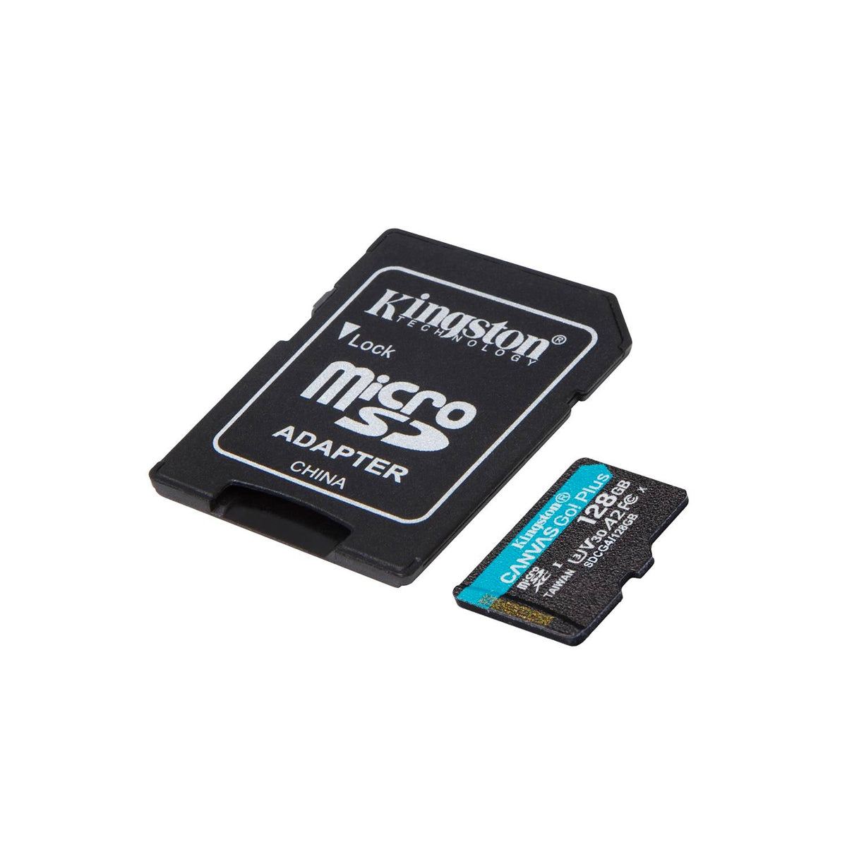 Kingston atmiņas karte 128GB microSDXC Canvas Go Plus Gen4 200MB/s A2 U3 V30 + adapteris