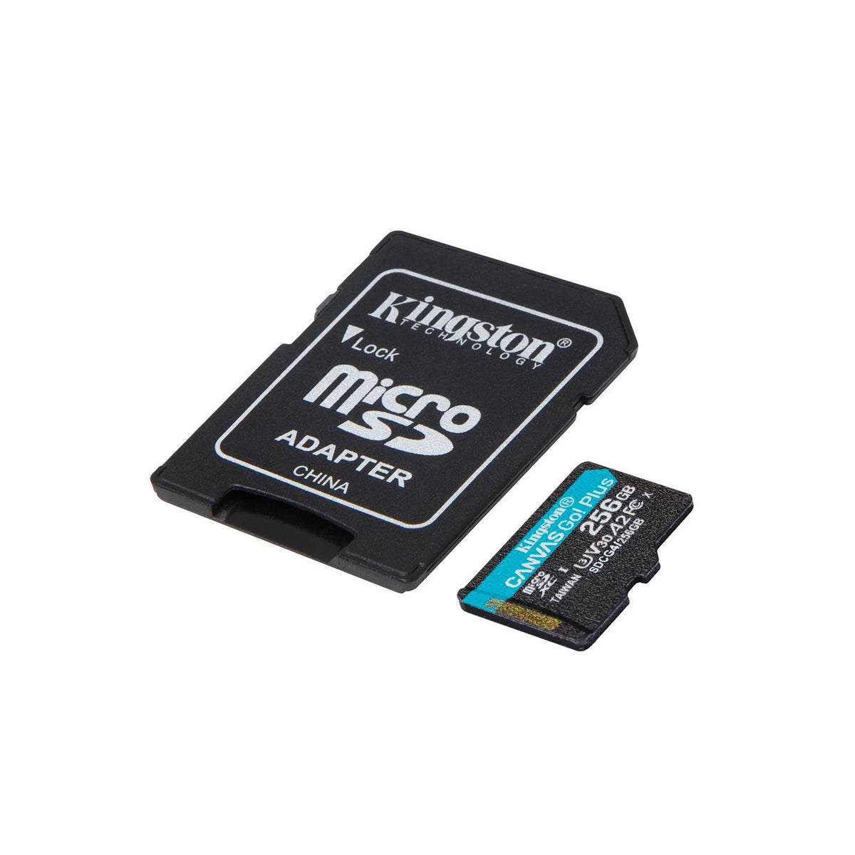 Kingston atmiņas karte 256GB microSDXC Canvas Go Plus Gen4 200MB/s A2 U3 V30 + adapteris