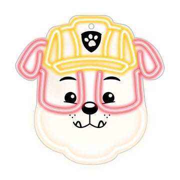Hanging neona LED Paw Patrol on plexiglass - Rubble OW-130446