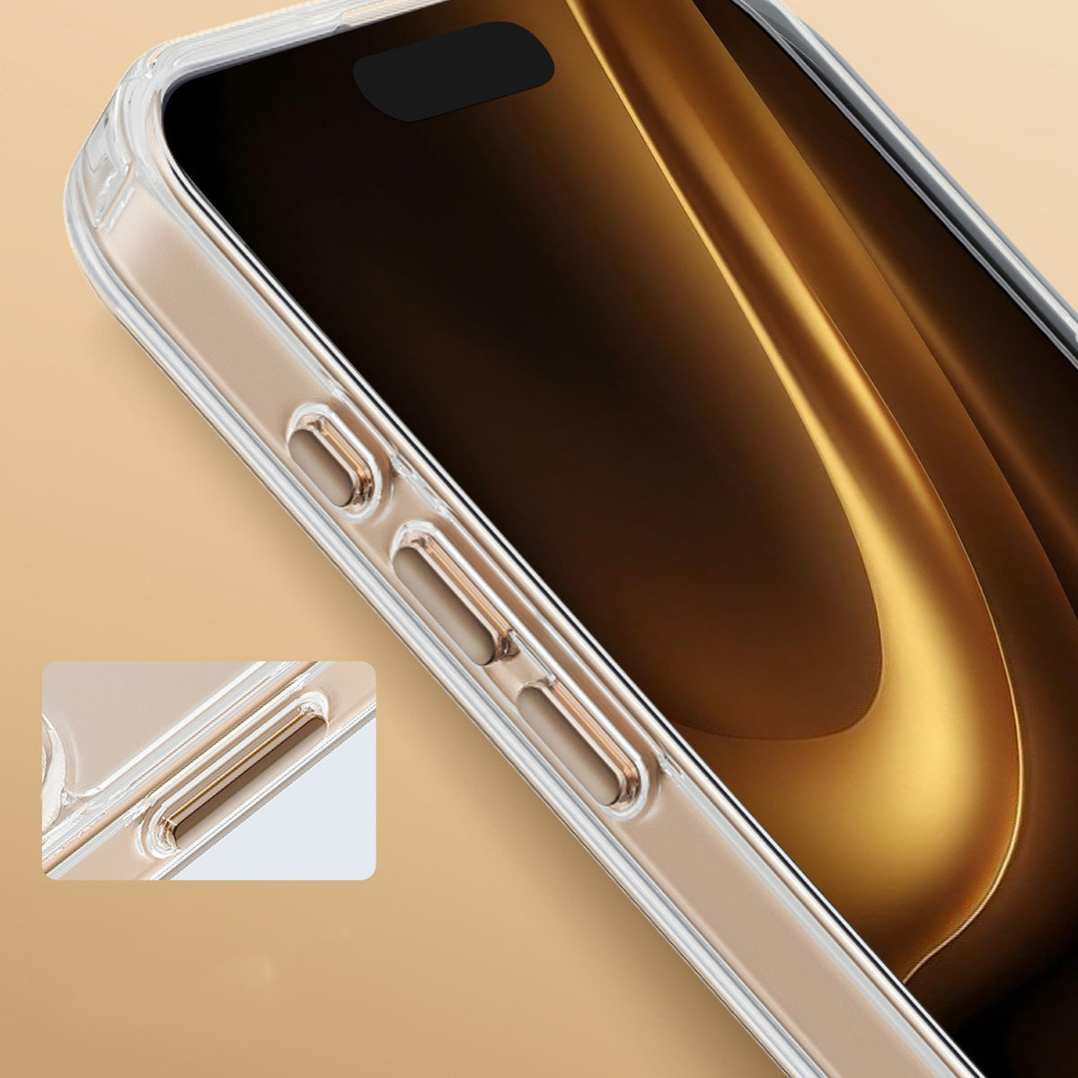 Caurspīdīgs Thin MagSafe vāciņš iPhone 17 Air 6,6", zeltains