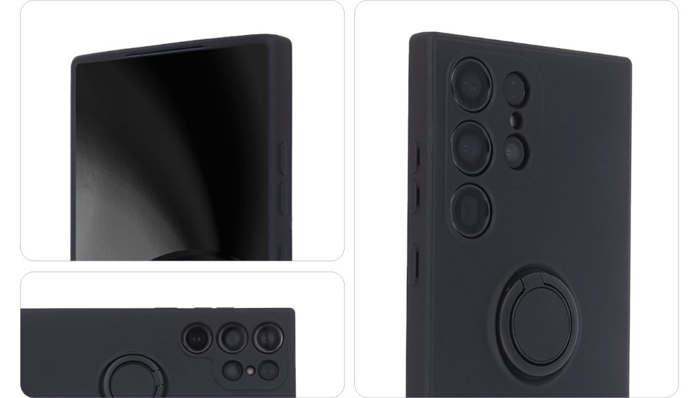 Pirkstu gredzens iPhone 16 Pro vāciņš melns