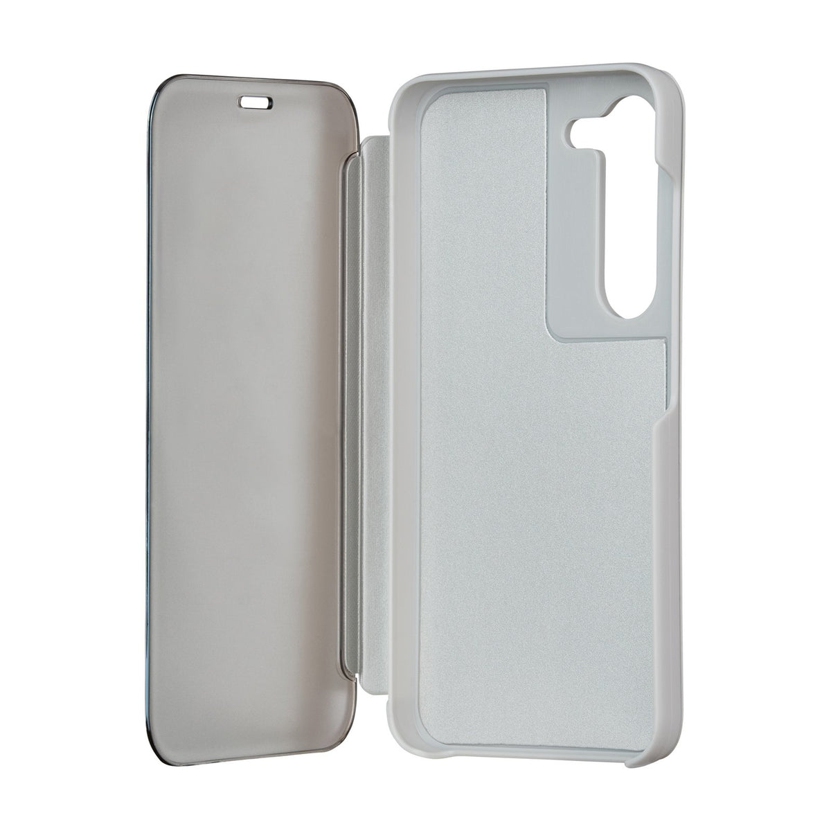 Atverams Mirror View vāciņš Samsung Galaxy A14 4G / A14 5G, sudrabains