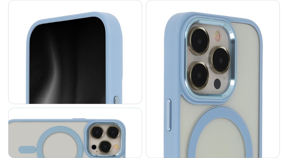Satin Elegant MagSafe vāciņš iPhone 15 Plus 6,7", zils