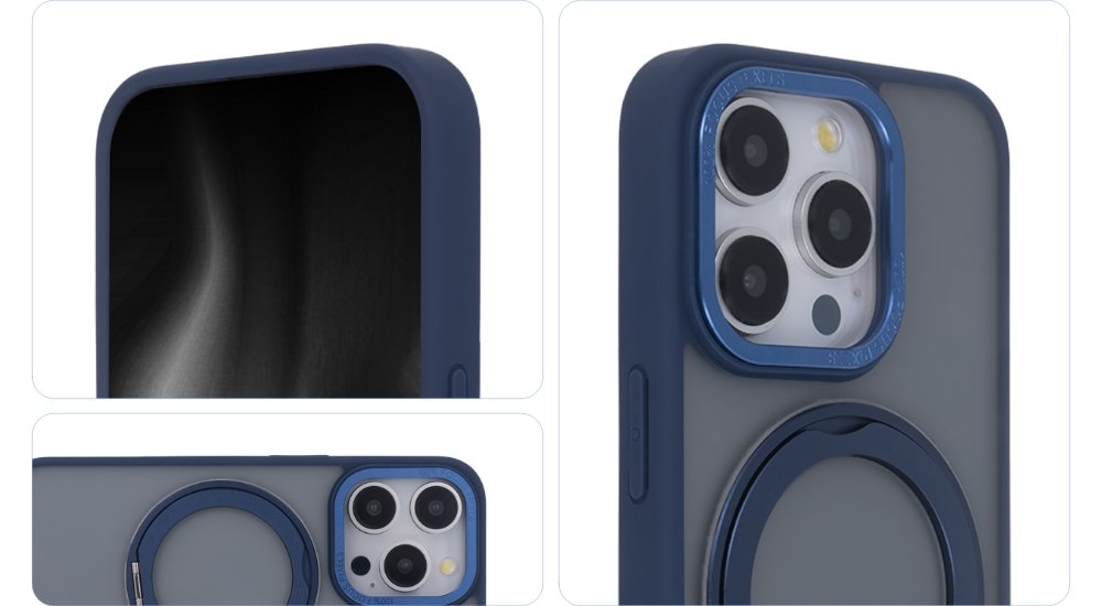 Secure Spinning MagSafe vāciņš iPhone 15 6,1", tumši zils