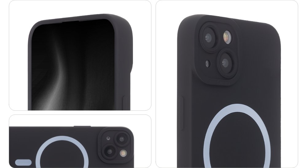 Silikona Soft MagSafe vāciņš iPhone 15 Plus 6,7", melns