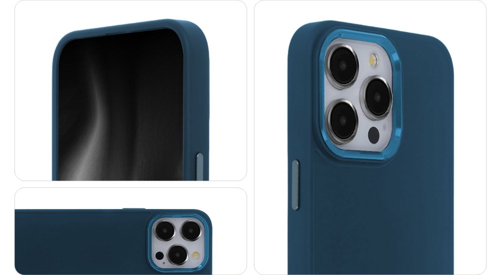 Satin Elegant vāciņš iPhone 15 Plus 6,7", tumši zils