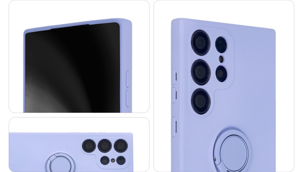 Pirkstu gredzens iPhone 16 Pro Max vāciņš ceriņkrāsā