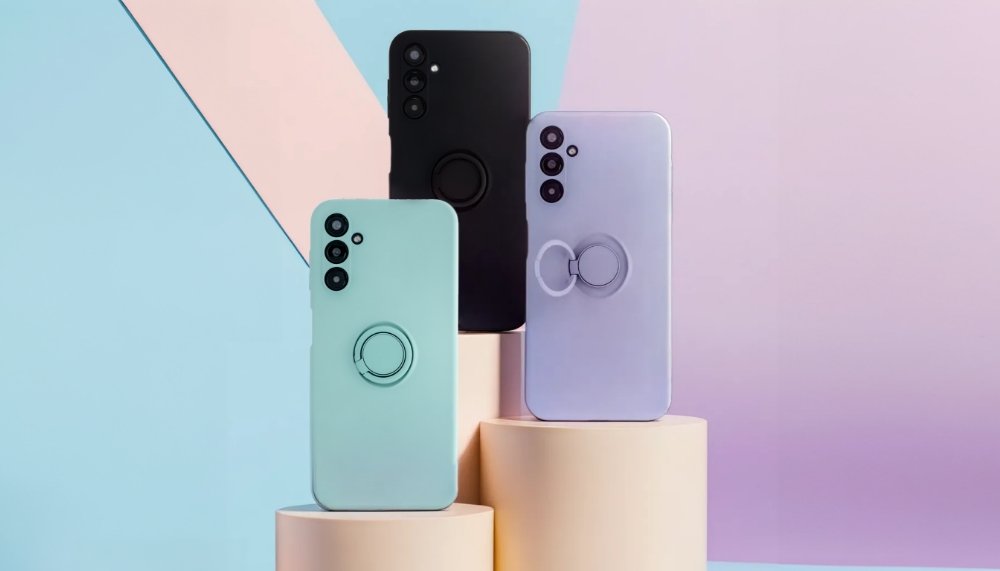 Pirkstu gredzens iPhone 16 Pro Max vāciņš ceriņkrāsā