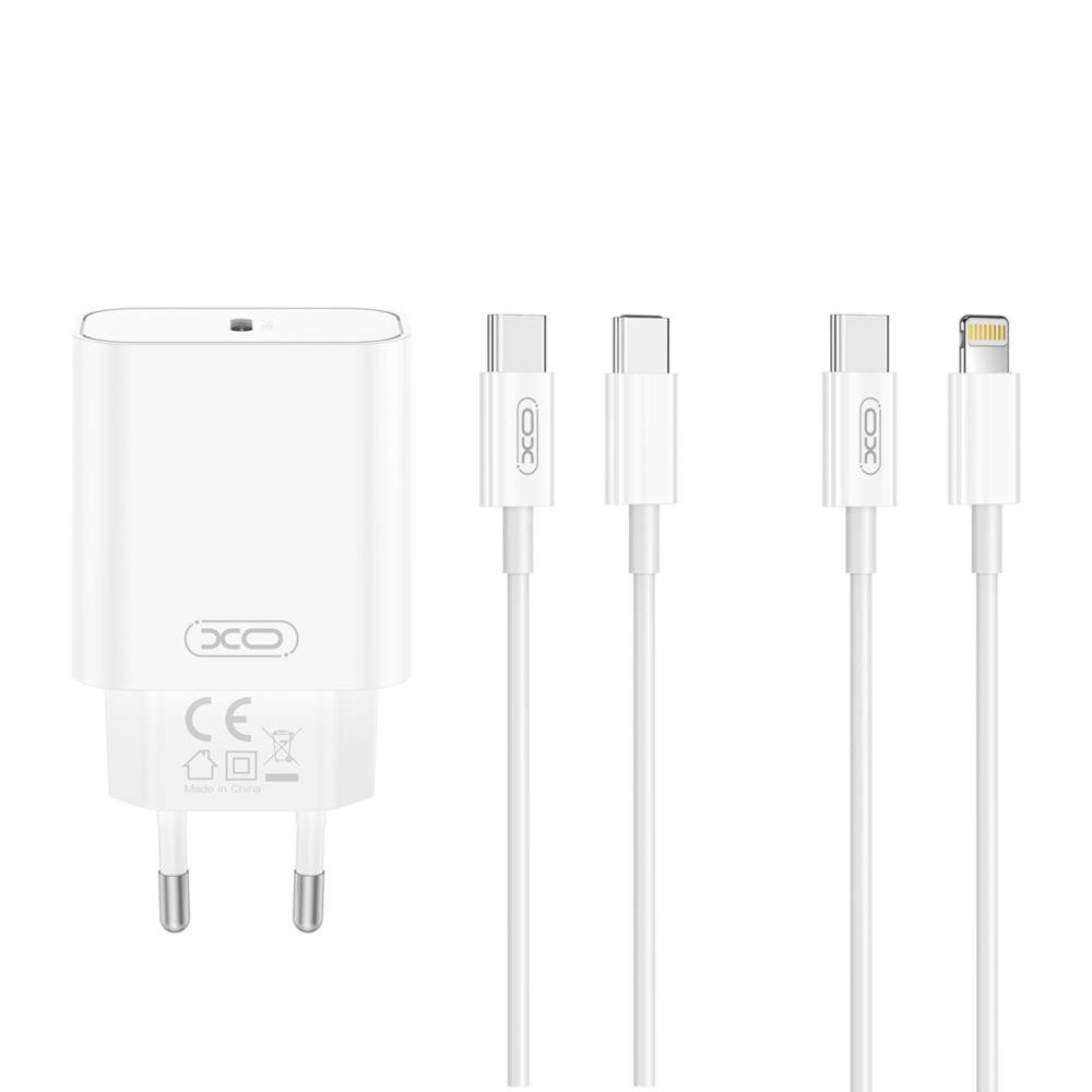 XO tīkla lādētājs CE32 PD 20W 1x USB-C balts + USB-C - USB-C kabelis