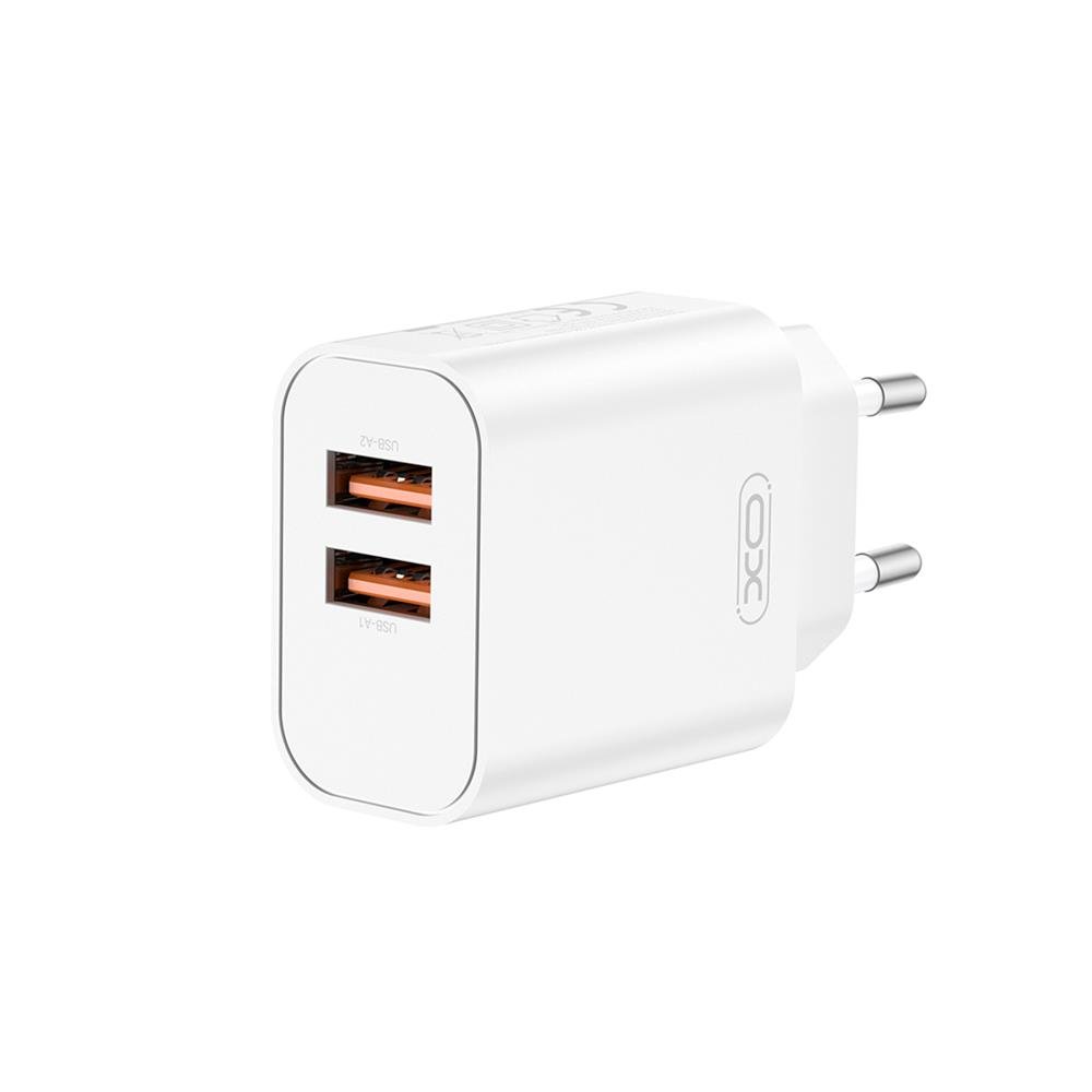 XO tīkla lādētājs CE34 2x USB 2,4A, balts
