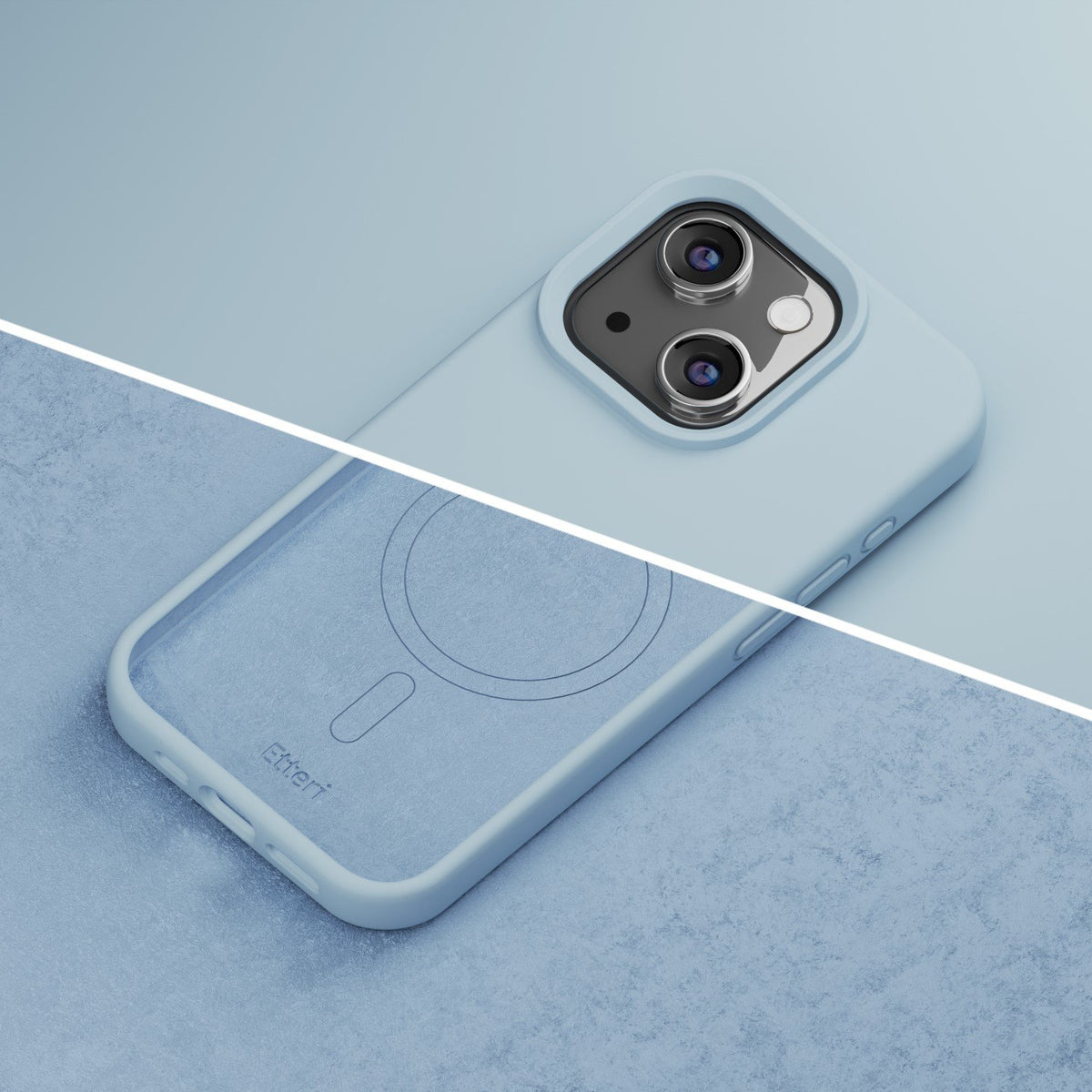 Etteri Silicone Mag case for iPhone 14 6,1" light blue