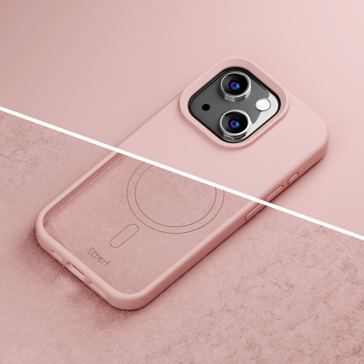 Etteri Silicone Mag case for iPhone 14 6,1" light pink