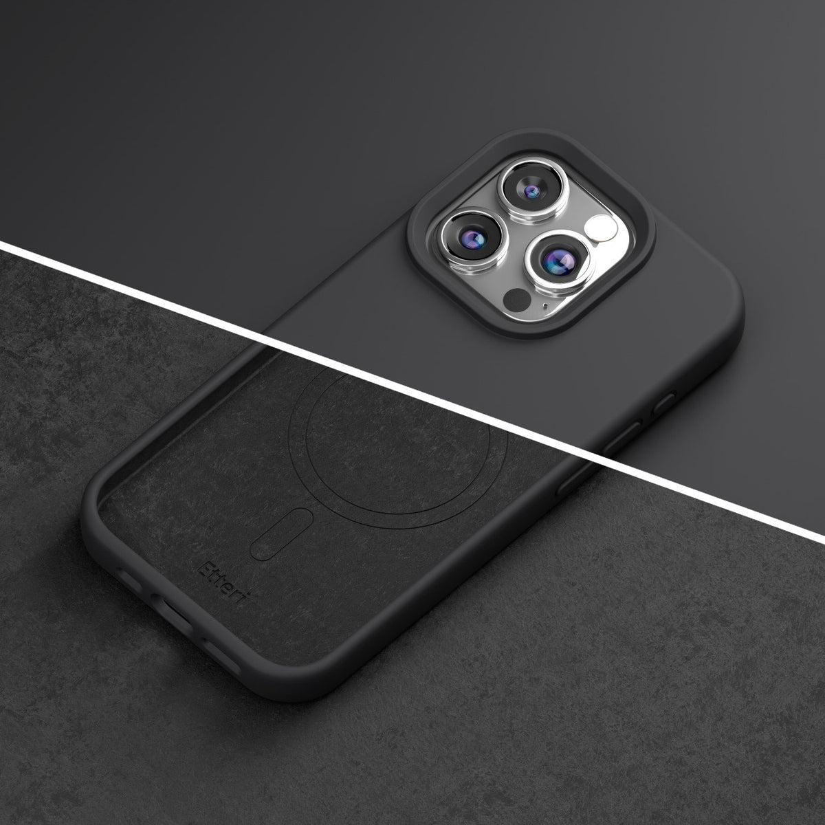 Etteri Silicone Mag case for iPhone 15 Pro 6,1" black