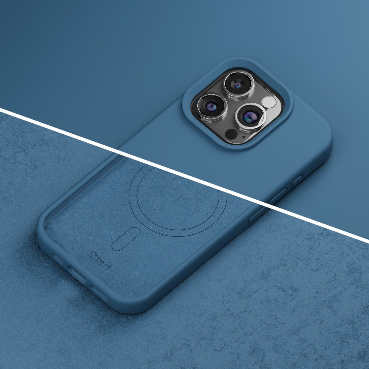 Etteri Silicone Mag case for iPhone 15 Pro Max 6,7" dark blue