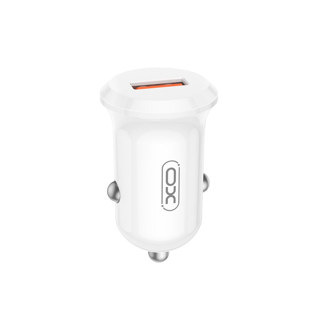 XO auto lādētājs CC68 18W QC 1x USB, balts
