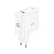 XO tīkla lādētājs CE35 PD 100W 2x USB-C 1x USB, balts
