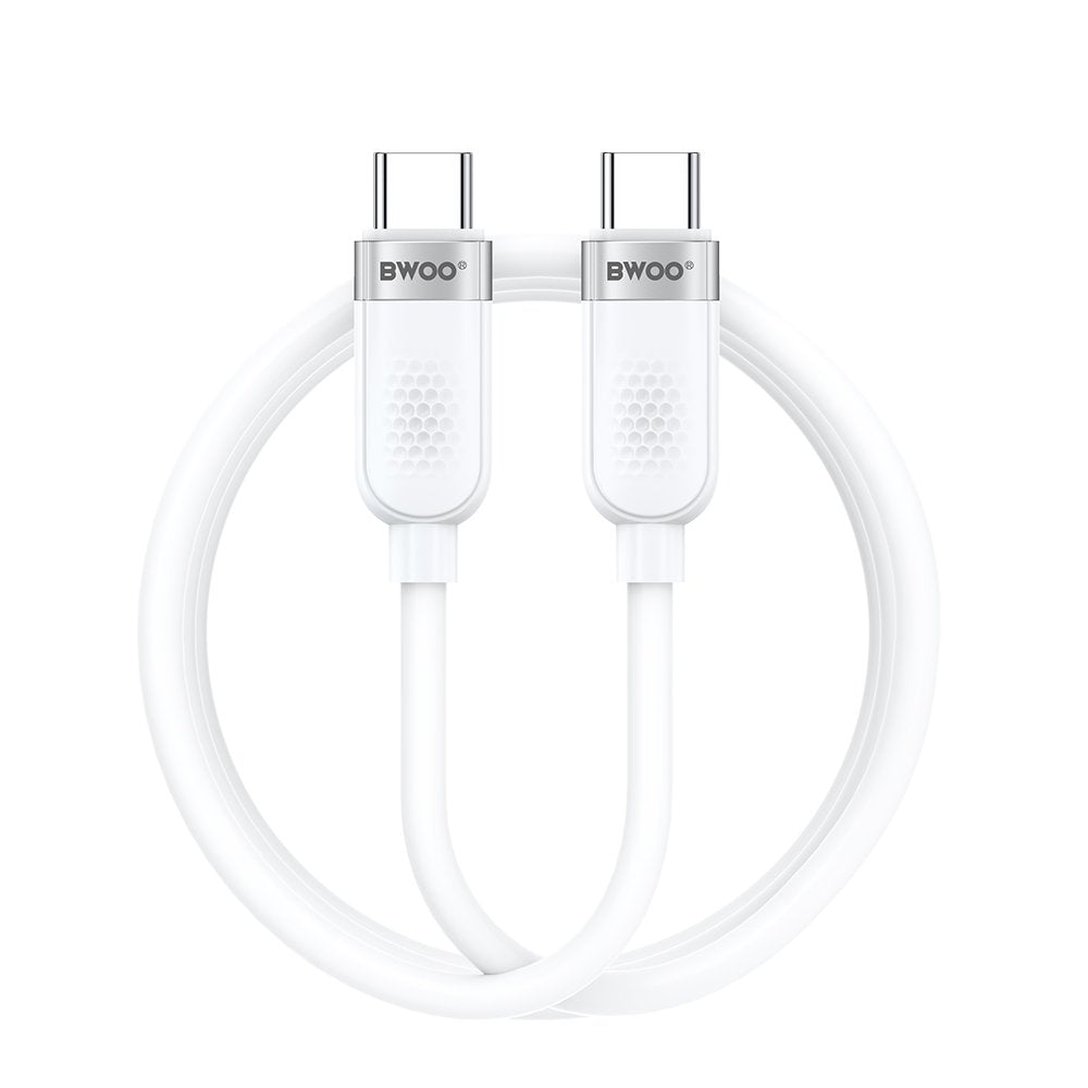 BWOO kabelis 65W USB-C - USB-C 1m, balts