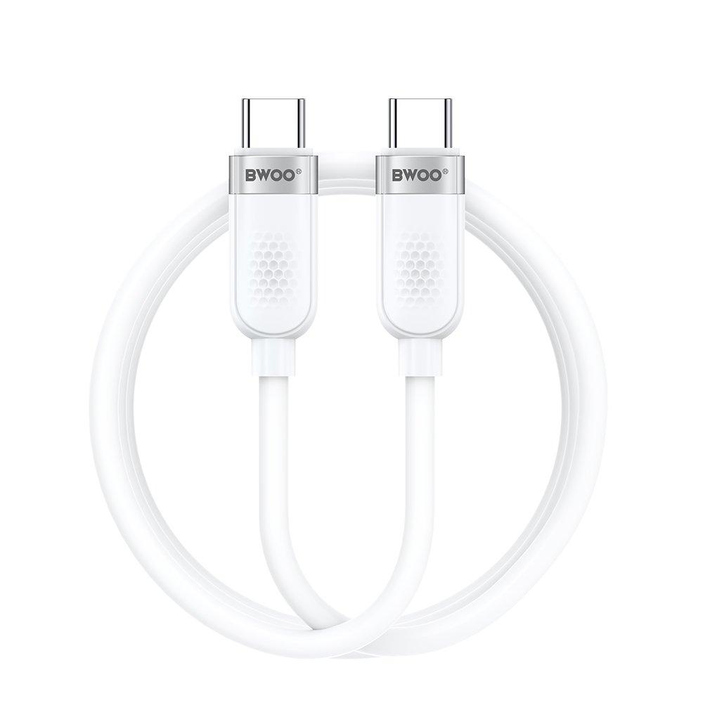 BWOO kabelis 65W USB-C - USB-C 1m, balts