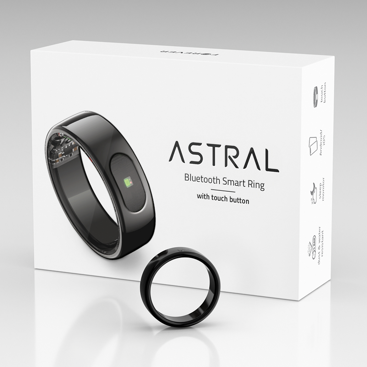 Forever Smartring Astral SR-100 melns 11. izmērs