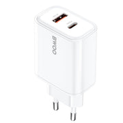 BWOO tīkla lādētājs CDA207 PD 36W 1x USB-A + USB-C port, balts